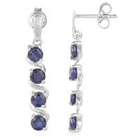 Blue Sapphire Silver Earrings