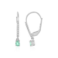 Colombian Emerald Silver Earrings