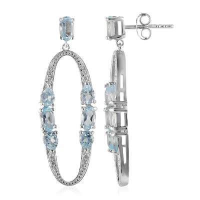 Sky Blue Topaz Silver Earrings