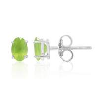 Brazilian Green Opal Silver Earrings