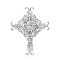 White Topaz Silver Pendant