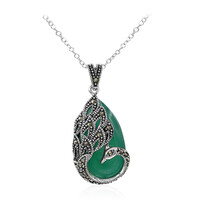 Green Agate Silver Necklace