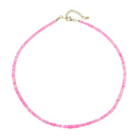 Pink Ethiopian Opal Silver Necklace