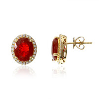 14K Mexican Fire Opal Gold Earrings (CIRARI)