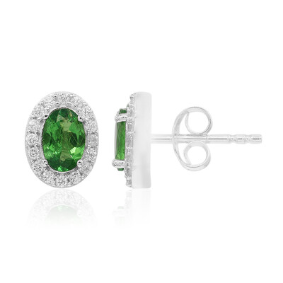 Tsavorite Silver Earrings