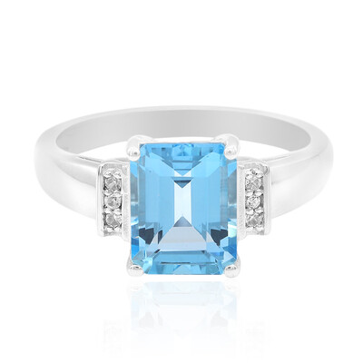 Swiss Blue Topaz Silver Ring