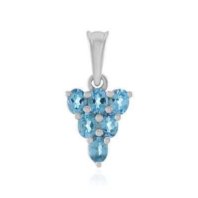 Swiss Blue Topaz Silver Pendant