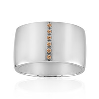 SI1 Argyle Rose De France Diamond Silver Ring