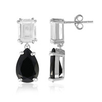 Black Spinel Silver Earrings