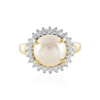 White Freshwater Pearl Silver Ring