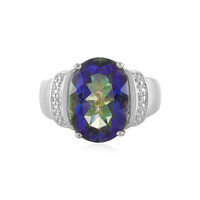 Mystic Blue Quartz Silver Ring