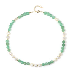Green Aventurine Silver Necklace (Riya)