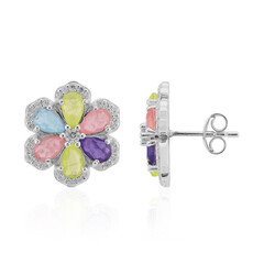 Pink Pastel Quartz Silver Earrings