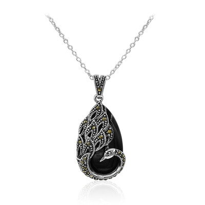 Black Onyx Silver Necklace