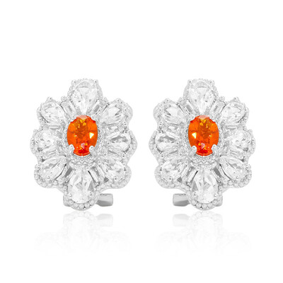 Mexican Fire Opal Silver Earrings (Dallas Prince Designs)