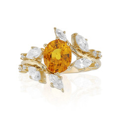 9K Ban Ka Cha Orange Sapphire Gold Ring