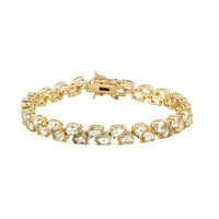 Green Amethyst Silver Bracelet