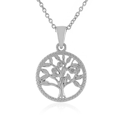 I4 (J) Diamond Silver Necklace