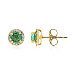 14K AAA Zambian Emerald Gold Earrings (CIRARI)