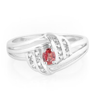 Sunset Ruby Silver Ring