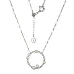 White Freshwater Pearl Silver Necklace