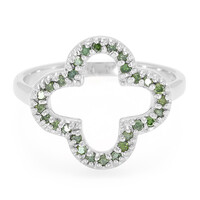 Forest Green Diamond Silver Ring
