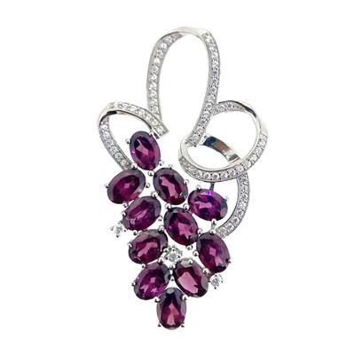 Rhodolite Silver Pendant