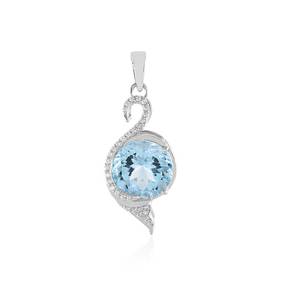Sky Blue Topaz Silver Pendant
