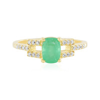 Russian Emerald Silver Ring (Adela Silber)