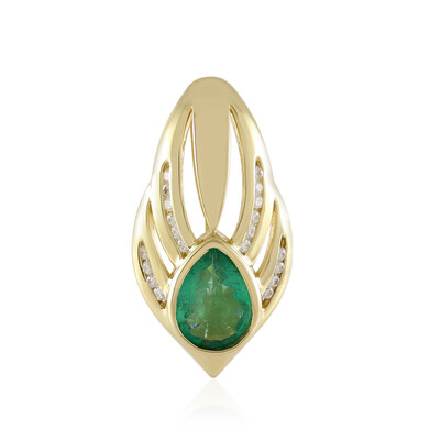 14K AAA Zambian Emerald Gold Pendant (de Melo)