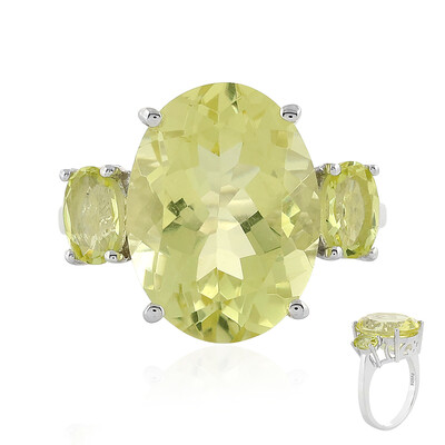 Lemon Quartz Silver Ring