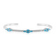 Neon Blue Apatite Silver Bangle