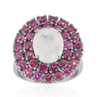 Rainbow Moonstone Silver Ring