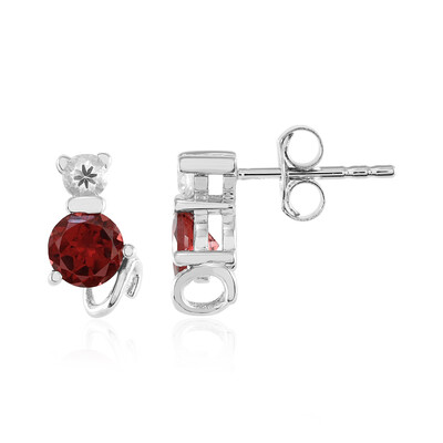 Mozambique Garnet Silver Earrings