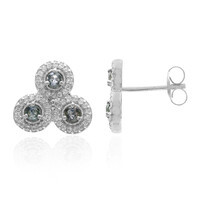 Unheated Green Sapphire Silver Earrings