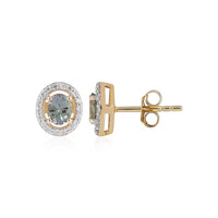 9K Green Tanzanite Gold Earrings