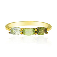 Green Tourmaline Silver Ring