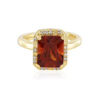 Hessonite Garnet Silver Ring (Adela Silber)