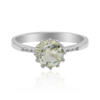 Green Amethyst Silver Ring