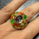 Green Amethyst Silver Ring (Adela Silber)
