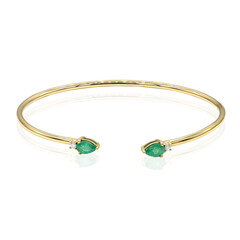 14K AAA Zambian Emerald Gold Bangle (CIRARI)