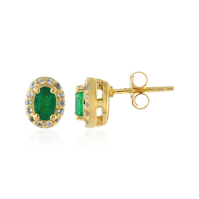 Zambian Emerald Silver Earrings