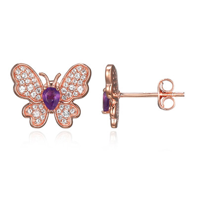 Zambian Amethyst Silver Earrings