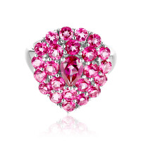 Pink Topaz Silver Ring