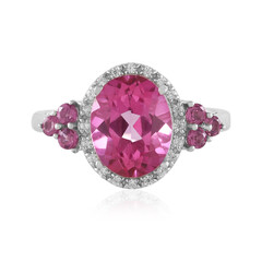 Pink Topaz Silver Ring