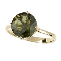 9K Moldavite Gold Ring