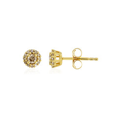 PK Champagne Diamond Silver Earrings