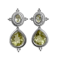 Ouro Verde Quartz Silver Earrings (Dallas Prince Designs)
