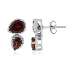 Mozambique Garnet Silver Earrings