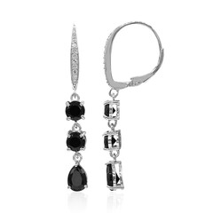 Black Spinel Silver Earrings